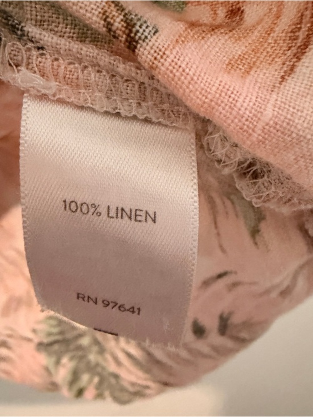 J. Jill Love Linen Tropical V-Neck Top Size L 100% Linen Coastal Boho Resortwear - Picture 7 of 7
